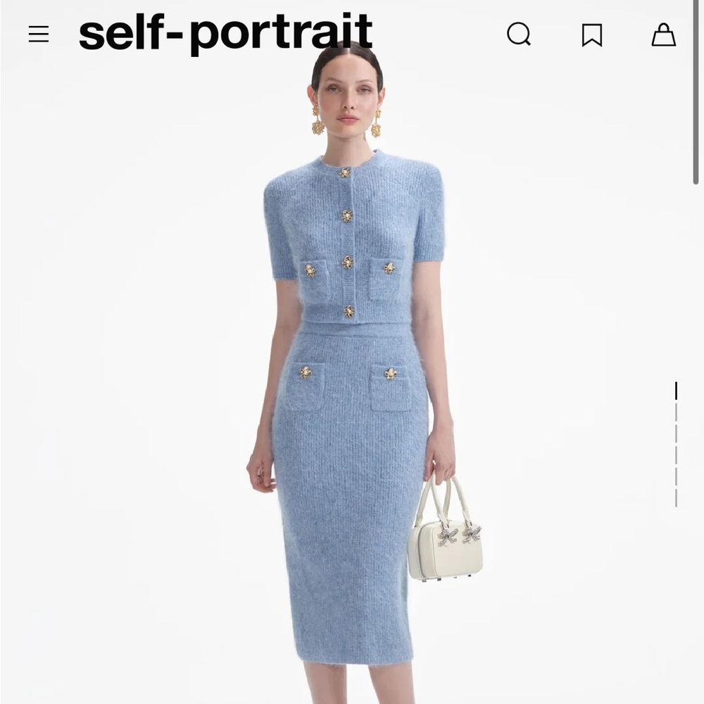 NWT Self Portrait Blue Knit Top
